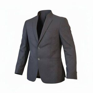 John Varvatos USA Collarless Black Linen & Cotton Single Breast Blazer Size 42R